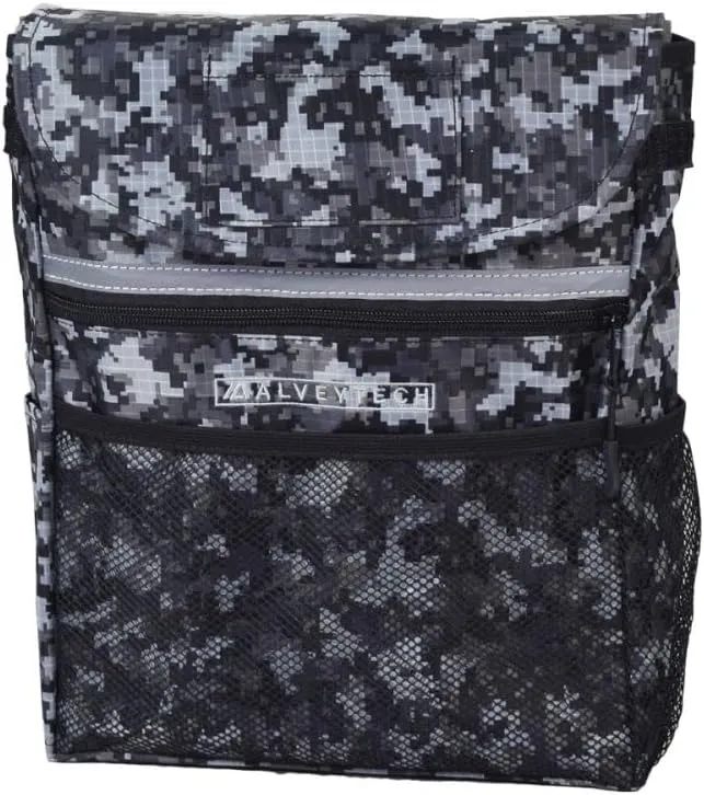 AlveyTech Saddle Bag for Mobility Scooter, Wheelchair, & Electric Power Chair (Large, Digital Gray Camo) - Accessories Holder Armrest Side Pouch Storage Organizer Bags for Adults, Water-Resistant