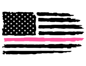 American Distressed Flag 02b Pink Line DTF (direct-to-film) Transfer