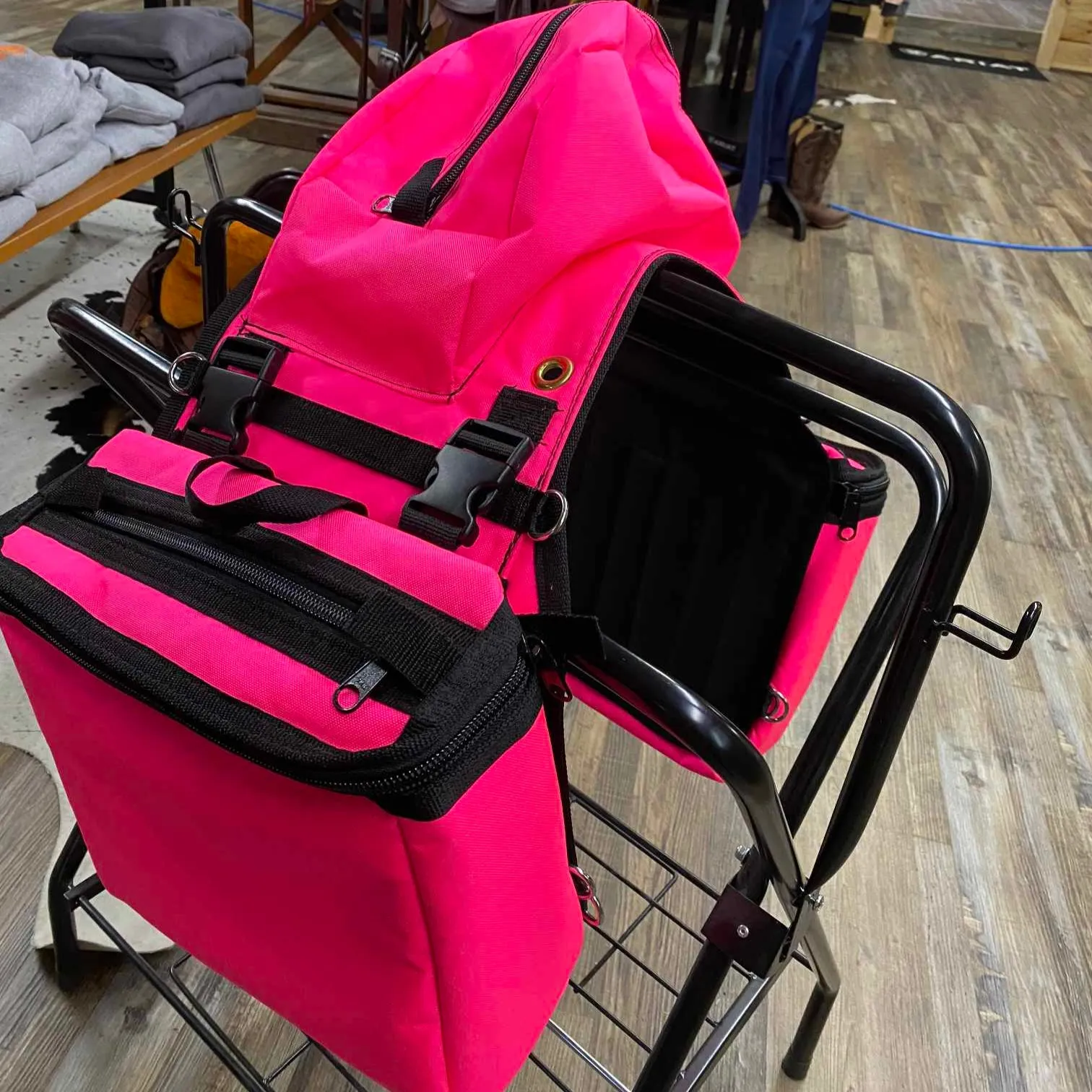 Amish Made Hot Pink Detachable Saddle Bags