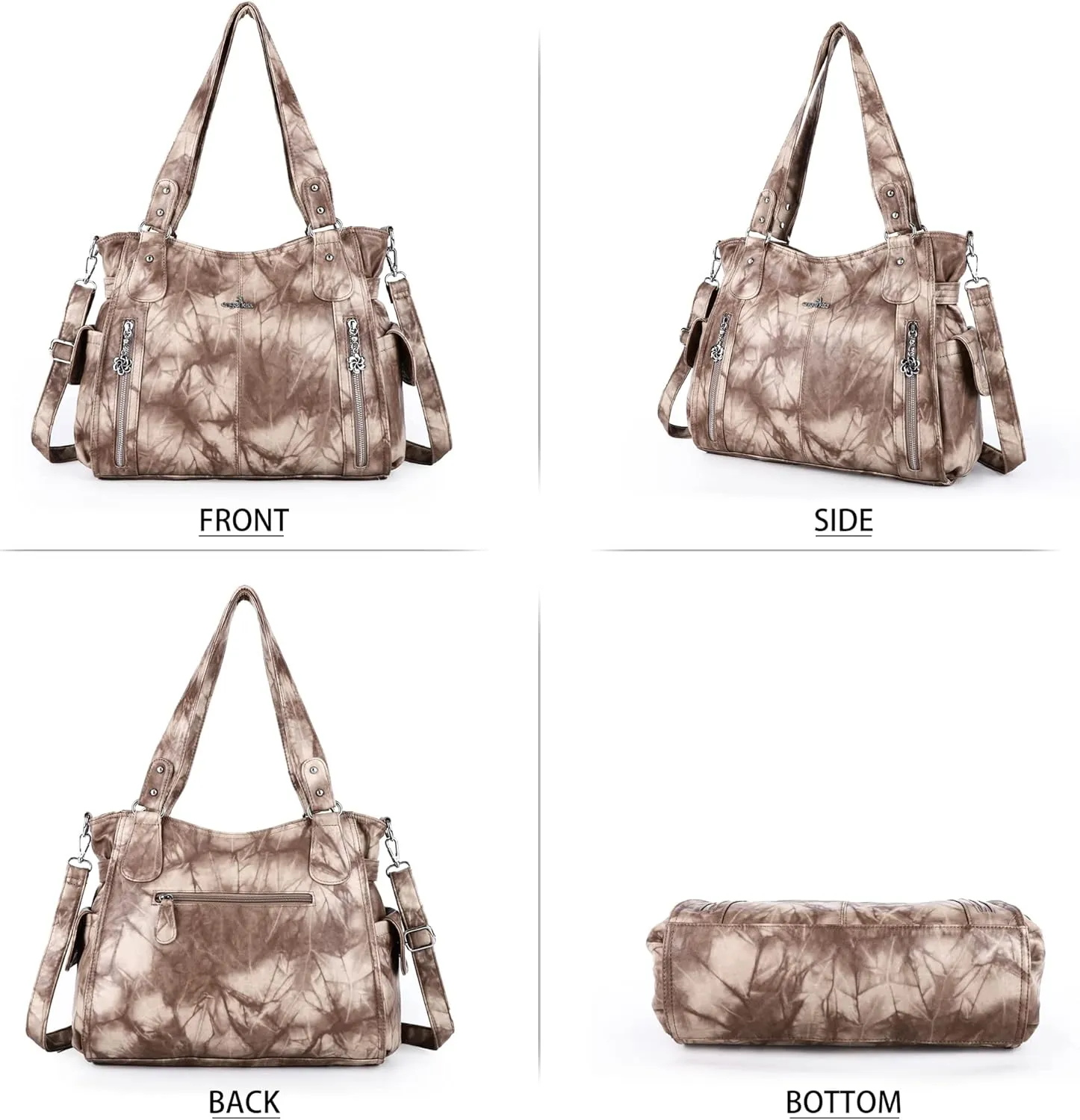 Angel Kiss Handbags for Womens Top-Handle Hobo Purse Roomy Casual Shoulder Bags PU Tote Satchel Purse for Women