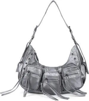 Angel Kiss Hobo Bags Purse for Women Y2K Shoulder Bag Multi Pockets Designer Satchel Studded Handbags with Strap