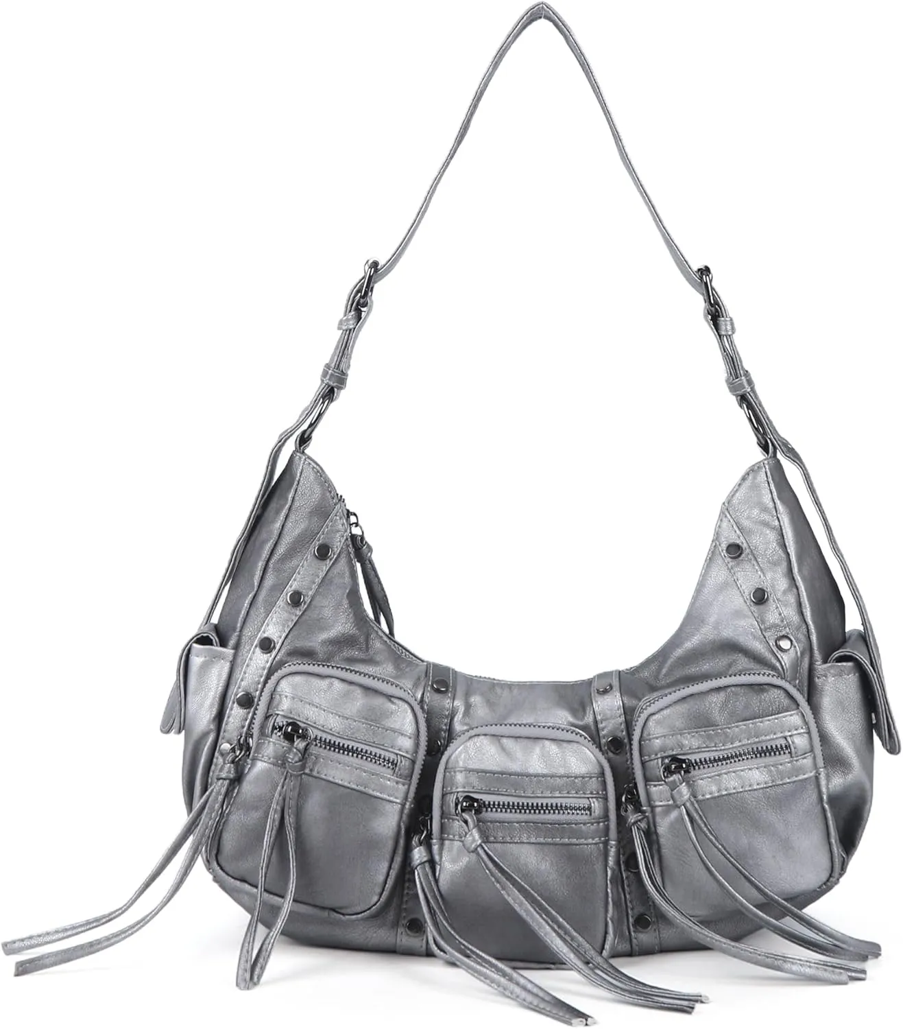 Angel Kiss Hobo Bags Purse for Women Y2K Shoulder Bag Multi Pockets Designer Satchel Studded Handbags with Strap