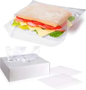 APQ Fold Top Sandwich Bags, 6.75 x 6.75 Inch. Pack of 2000 Clear Snack Baggies Sandwich Bags Fold Top. 0.6 mil Polyethylene Sandwich Baggies Bulk.