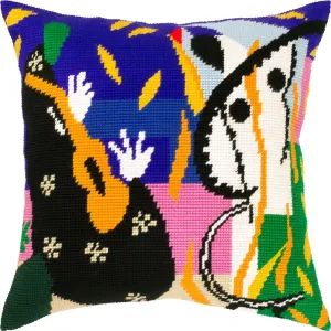 Art Needlepoint Kit for Adults and Beginners — The Sorrows of the King by Henri Matisse 16″ × 16″ with Clear, Precise Printed Design on Cotton Canvas; Includes 2 Needles, Yarn, and Easy-Read Chart