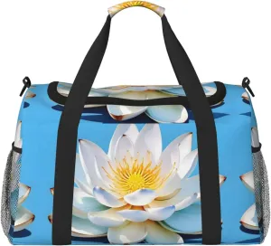 Asian Lotu‘s Pattern Weekender Bags, Personal Item Travel Bag For Cruise Ship Trips, Essential For Packing Light