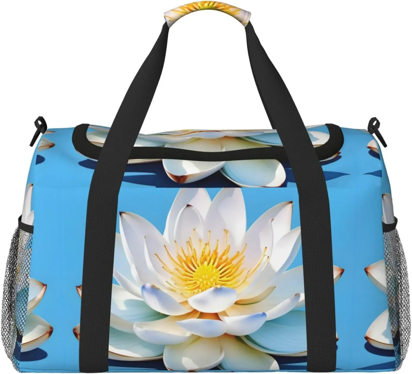 Asian Lotu‘s Pattern Weekender Bags, Personal Item Travel Bag For Cruise Ship Trips, Essential For Packing Light