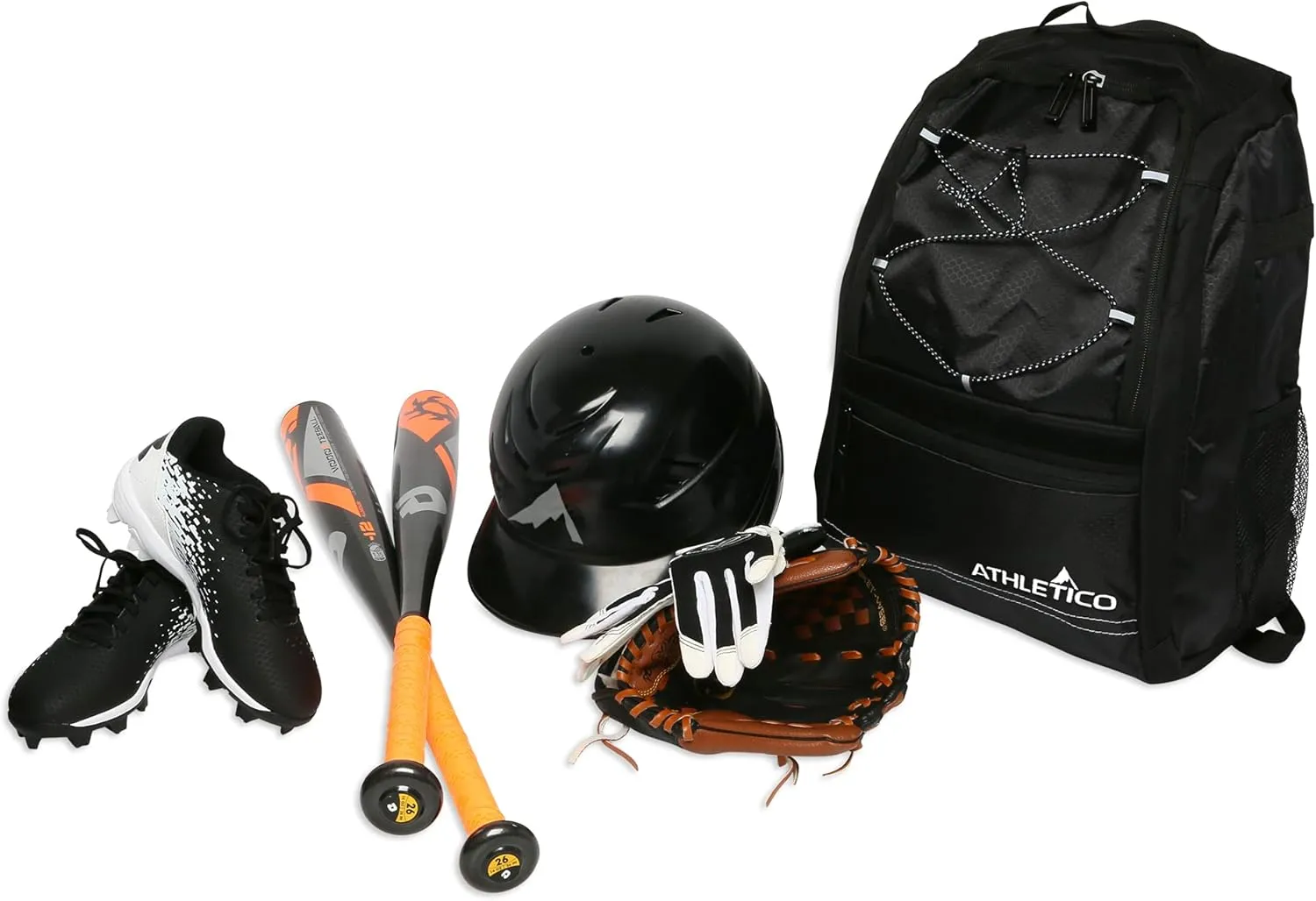 Athletico Youth Baseball Bag - Bat Backpack for Baseball, T-Ball & Softball Equipment & Gear | Holds Bat, Helmet, Glove | Fence Hook