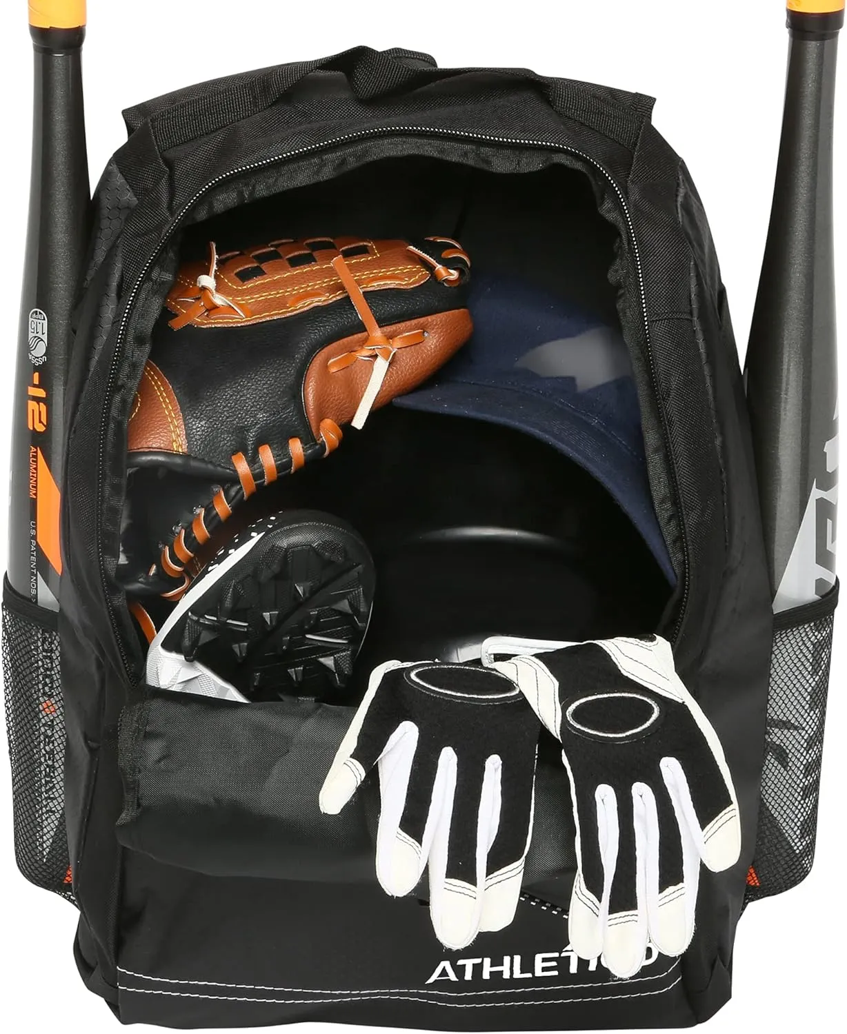 Athletico Youth Baseball Bag - Bat Backpack for Baseball, T-Ball & Softball Equipment & Gear | Holds Bat, Helmet, Glove | Fence Hook