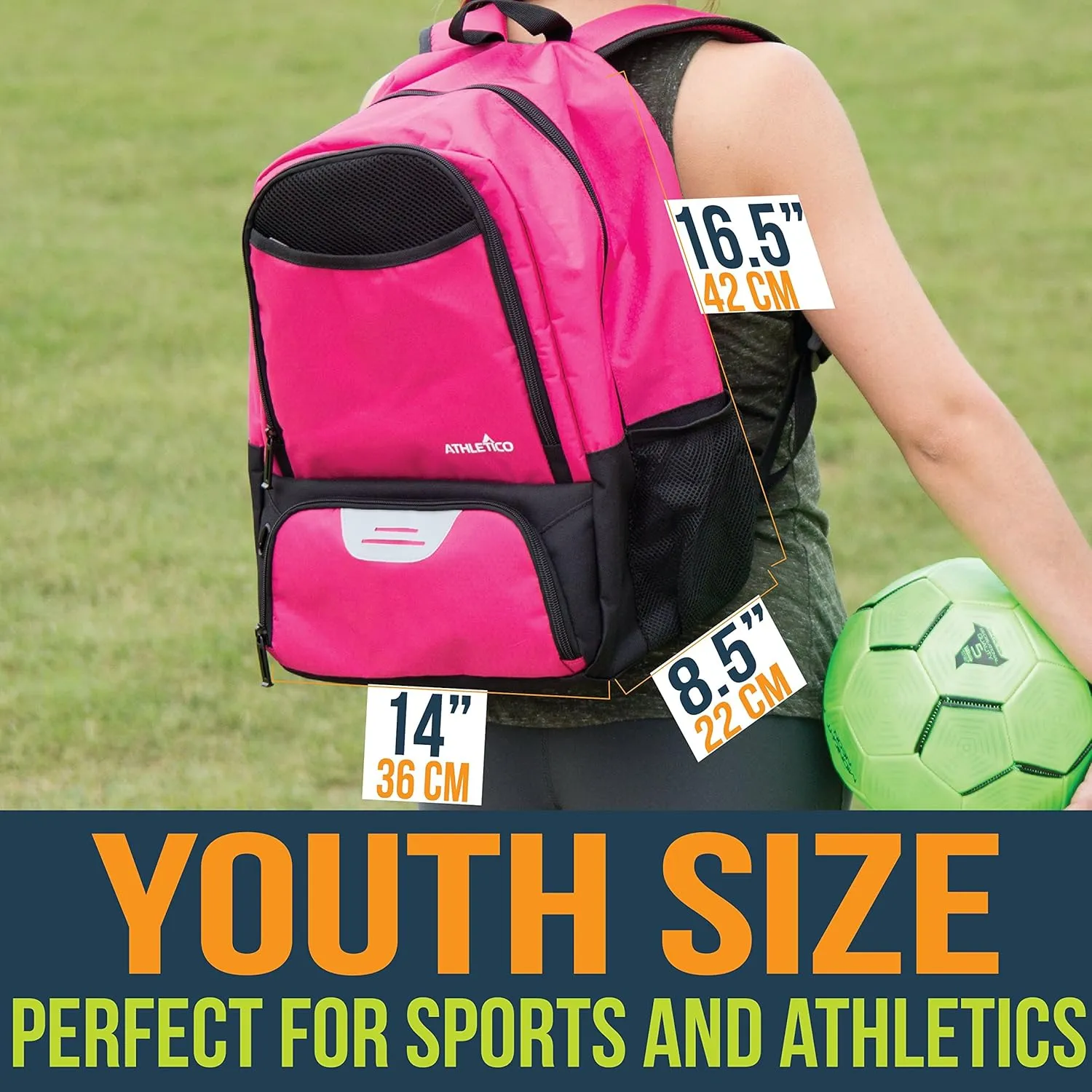 Athletico Youth Soccer Bag - Soccer Backpack & Bags for Basketball, Volleyball & Football | Includes Separate Cleat and Ball Compartment