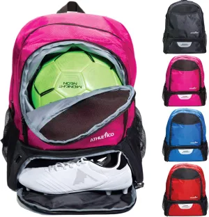 Athletico Youth Soccer Bag - Soccer Backpack & Bags for Basketball, Volleyball & Football | Includes Separate Cleat and Ball Compartment