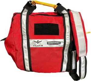 Atlas 46 JL Tool Bag, Steel Rod Gate-Mouth, Large Open Interior, Hi Viz Comfort Handle, Fire Edition, Reflective Webbing - Made in the USA