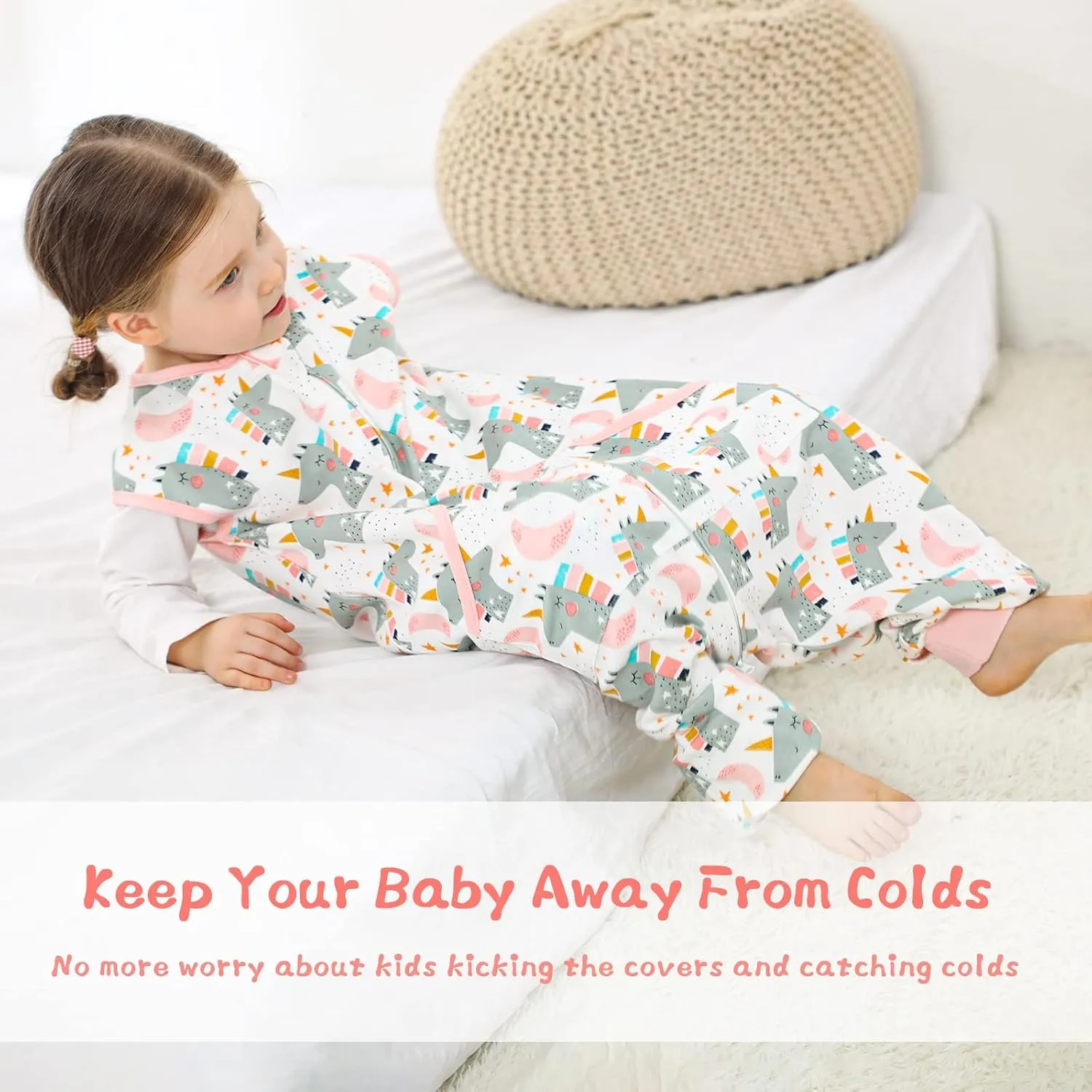 Baby Toddler Sleep Sacks, 3t-5t, Wearable Blankets with Feet, Sleeveless Soft Sacks for Baby Boys or Girls
