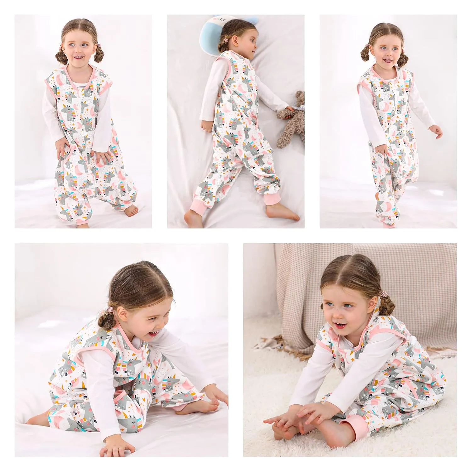 Baby Toddler Sleep Sacks, 3t-5t, Wearable Blankets with Feet, Sleeveless Soft Sacks for Baby Boys or Girls
