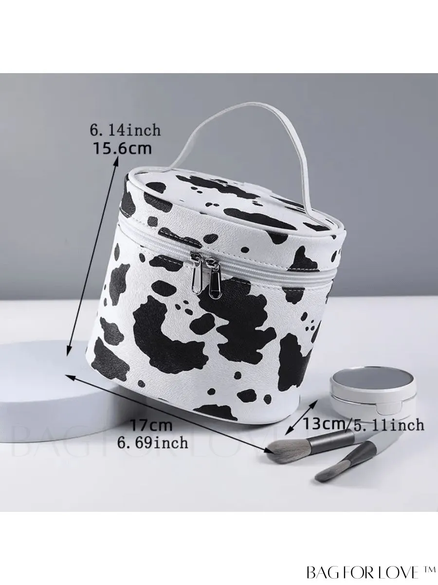 BagForLove - Cute Cow Print Canvas Makeup Bag: Everyday Essential for Stylish Storage