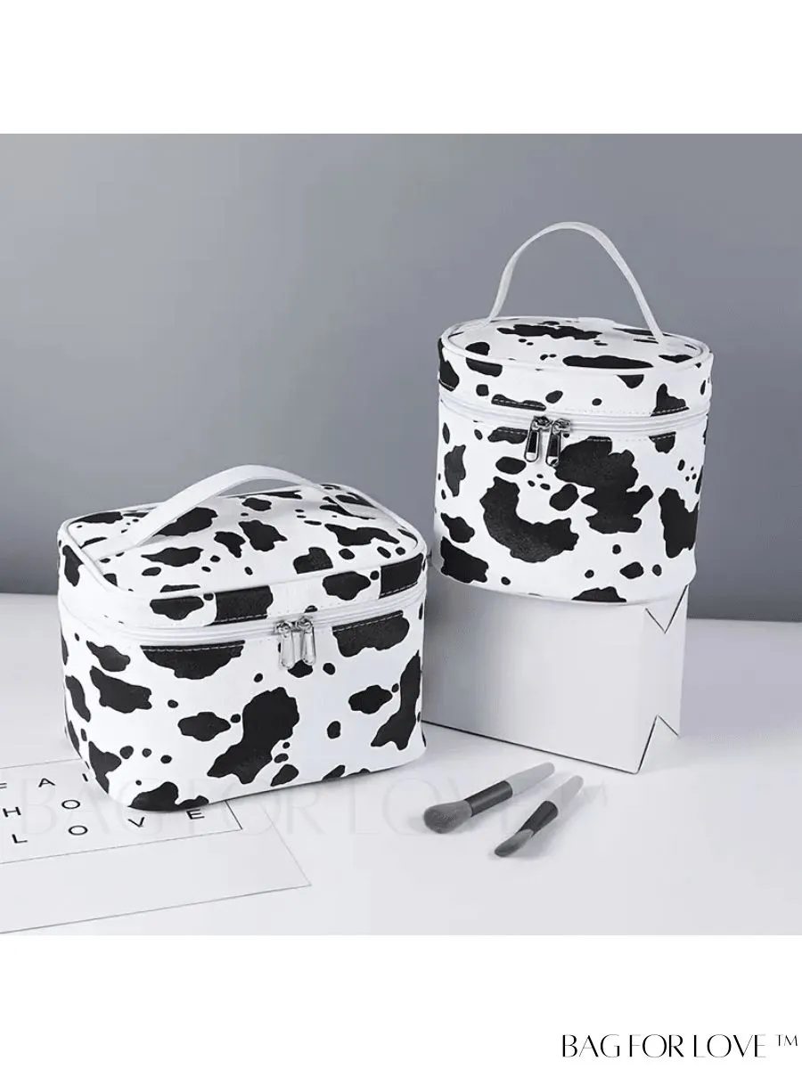 BagForLove - Cute Cow Print Canvas Makeup Bag: Everyday Essential for Stylish Storage
