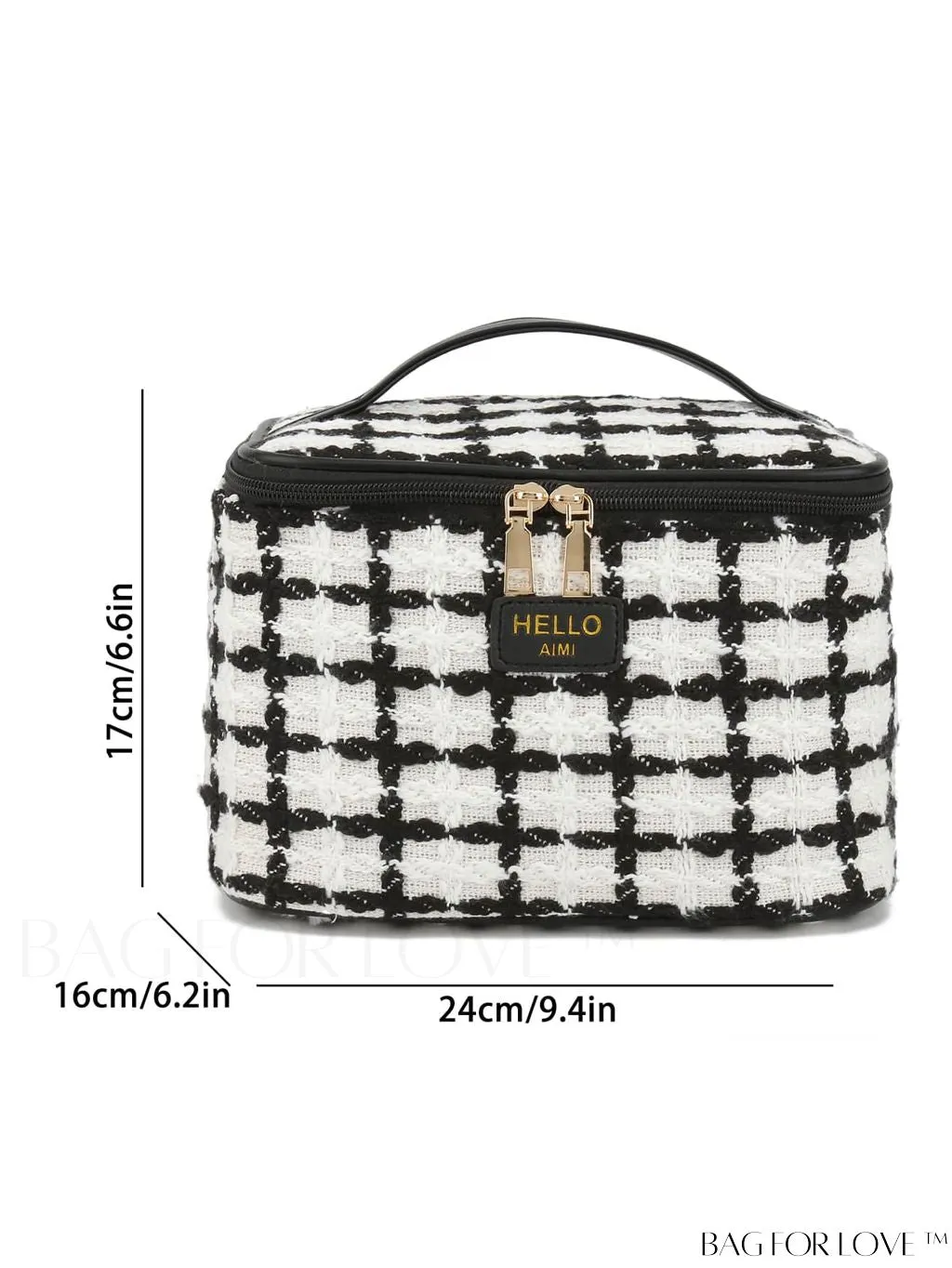 BagForLove - Premium Plaid Cosmetic Bag: Spacious Organizer for Women