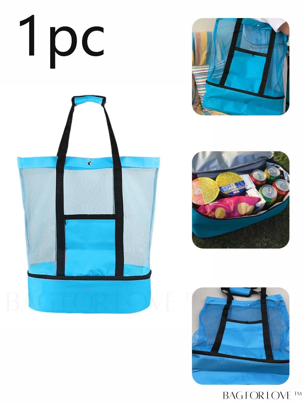 BagForLove - Spacious Insulated Mesh Beach Bag with Ample Storage