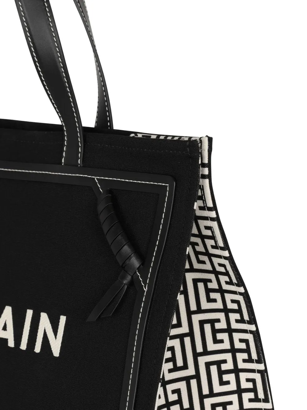 Balmain B Army Medium Canvas And Leather Tote Bag