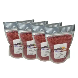 Bath Salts | 1lb Bags | Champagne & Roses Scent | Bathing | Body Care | Beauty | Relaxation | Spa ((4) 1lb Bags)