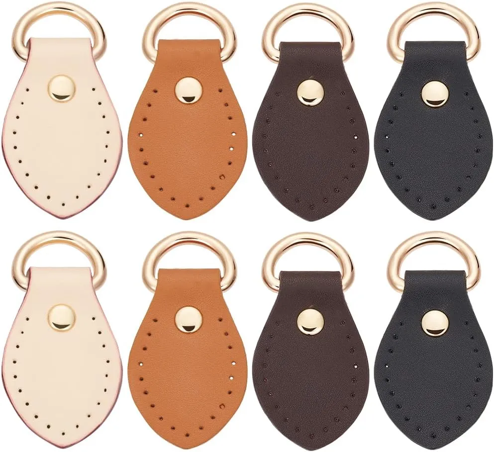 Beebeecraft 1 Box 8Pcs Leather Bag Clasps 4 Colors Bag Replacement Cowhide Buckle with D Rings for Bag Strap Pouch Handbag Crossbody Bag Conversion (6.7cm/2.63in)