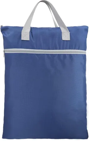 BeeGreen Navy Blue Hanging Laundry Bag with Handles Two Zippered Pockets Haning Laundry Hamper for College Dorm Travel Day Trip Swimsuit Bathsuit