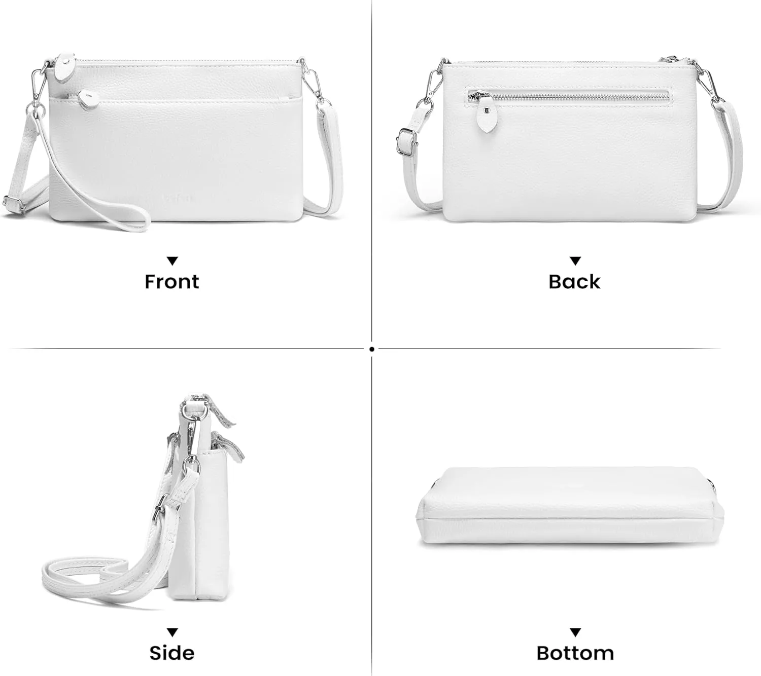 befen Genuine Leather Wristlet Clutch Wallet Purses with RFID Blocking, Small Crossbody Bags Shoulder Handbag for Women