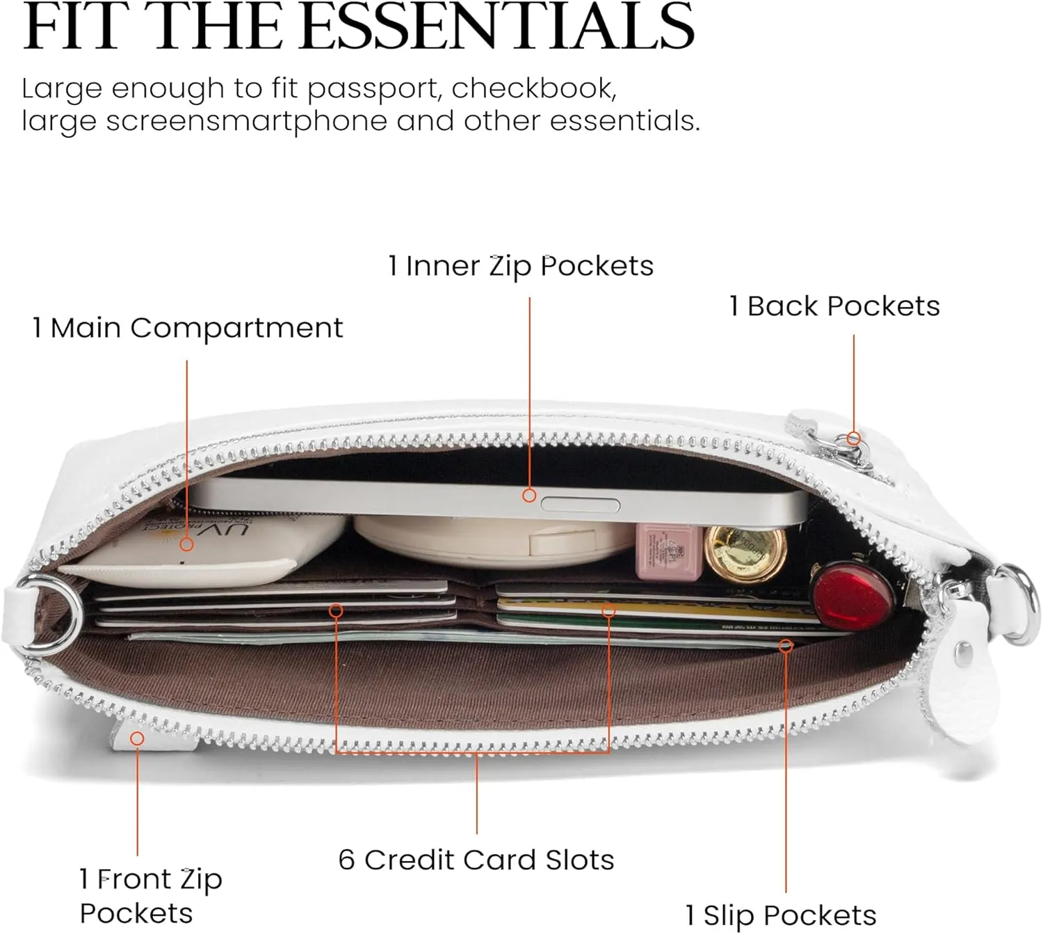 befen Genuine Leather Wristlet Clutch Wallet Purses with RFID Blocking, Small Crossbody Bags Shoulder Handbag for Women