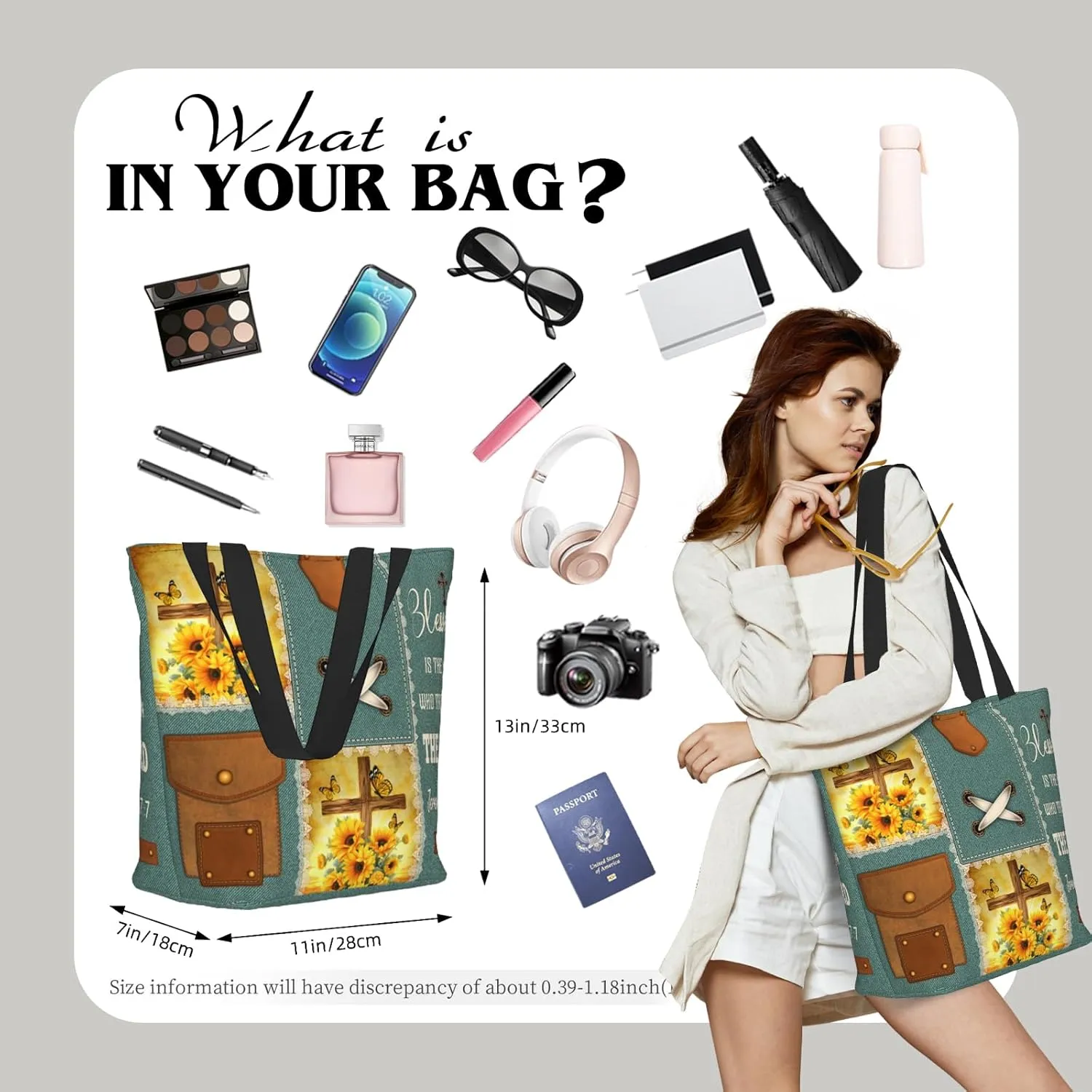 Bible Tote Bags For Women Christian Tote Bags For Women Bible Bag Religious Shoulder Bag Scripture Reusable Grocery Bag