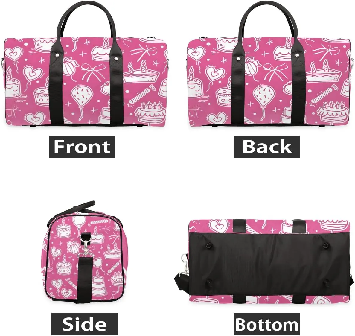 Birthday Cake Balloon Foldable Lightweight Duffle Bag for Travel - Waterproof Carry On Bags for Airplanes, Travel Duffel Bags for Gym, Weekend