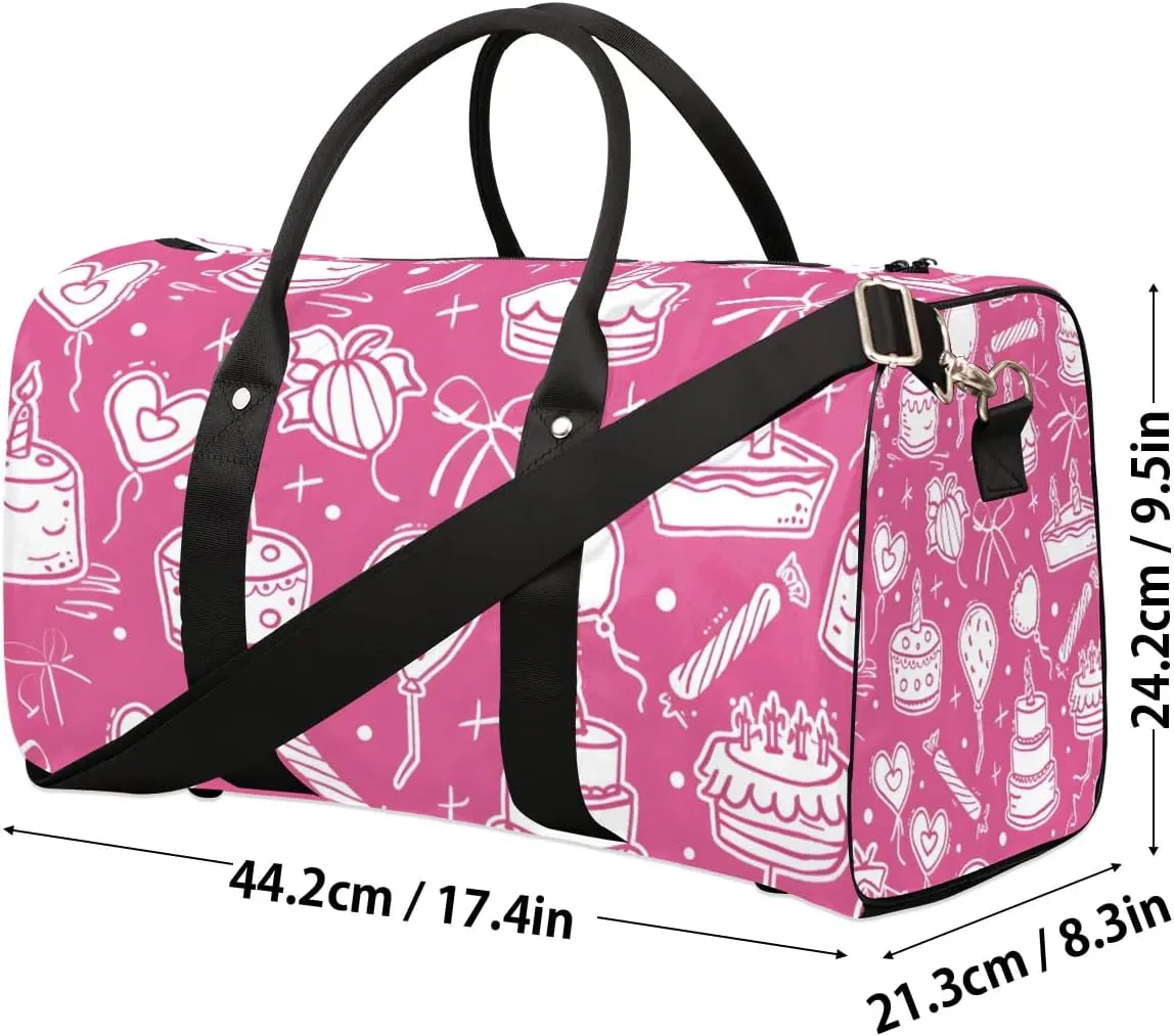 Birthday Cake Balloon Foldable Lightweight Duffle Bag for Travel - Waterproof Carry On Bags for Airplanes, Travel Duffel Bags for Gym, Weekend