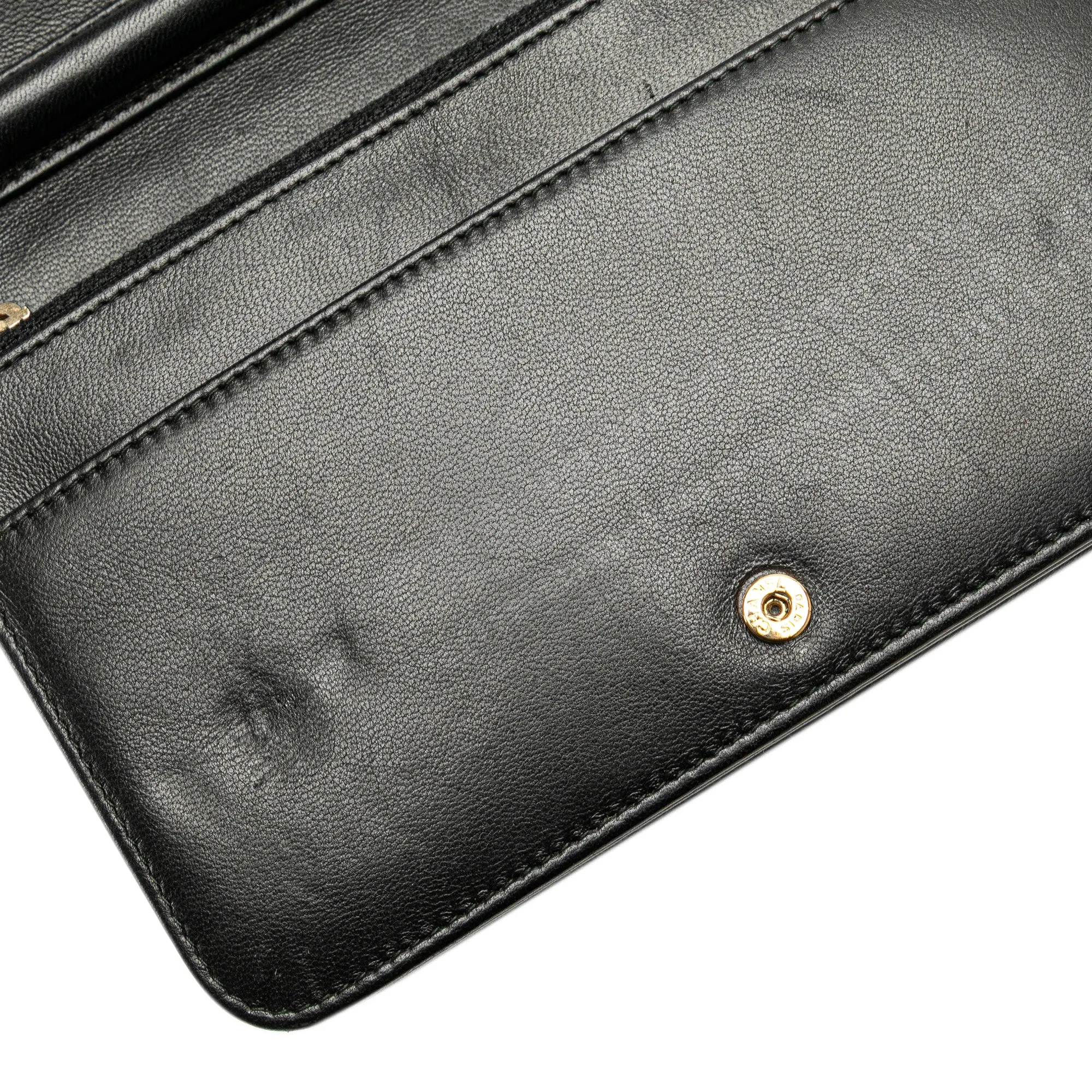 Black Chanel CC Studded Lambskin Wallet on Chain Crossbody Bag