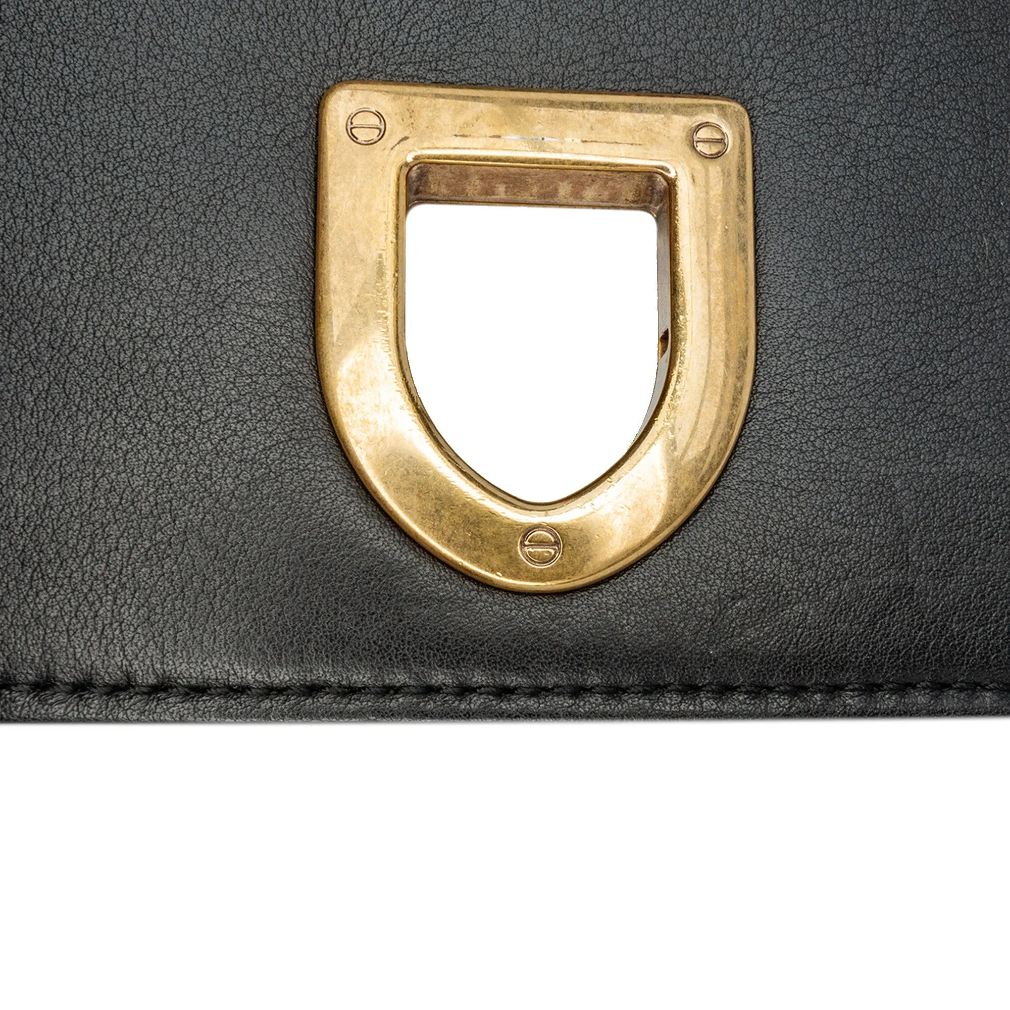 Black Dior Medium Studded Lambskin Diorama Flap Crossbody Bag
