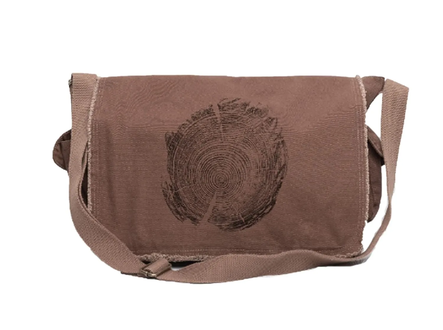 Black Lantern Canvas Messenger Bag - Tree Rings - Aesthetic Crossbody Bags for Women & Men - Cute Vintage Cross Body Purse, Large Shoulder Bag with Zipper