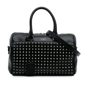 Black Saint Laurent Studded Leather Classic Duffle 6 Bag Satchel
