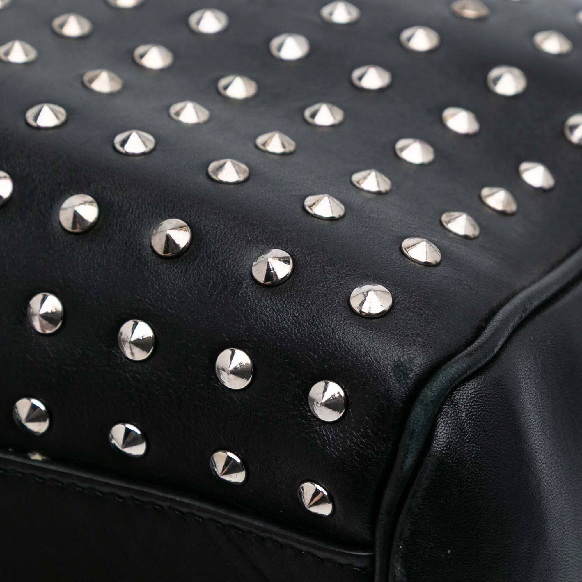 Black Saint Laurent Studded Leather Classic Duffle 6 Bag Satchel