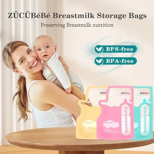 Breastmilk Storage Bags(300 Count)，8oz Milk Storage Bags for Breastfeeding，BPA Free with Easy Pour Spout, Self Standing, for Refrigeration and Freezing