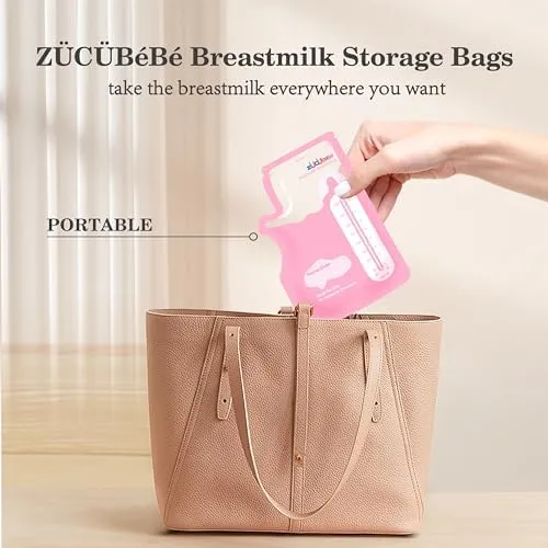 Breastmilk Storage Bags(300 Count)，8oz Milk Storage Bags for Breastfeeding，BPA Free with Easy Pour Spout, Self Standing, for Refrigeration and Freezing