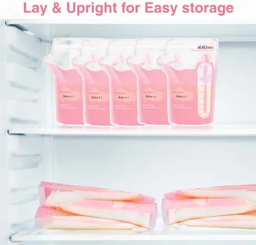 Breastmilk Storage Bags(360 Count)，8oz Milk Storage Bags for Breastfeeding，BPA Free with Easy Pour Spout, Self Standing, for Refrigeration and Freezing