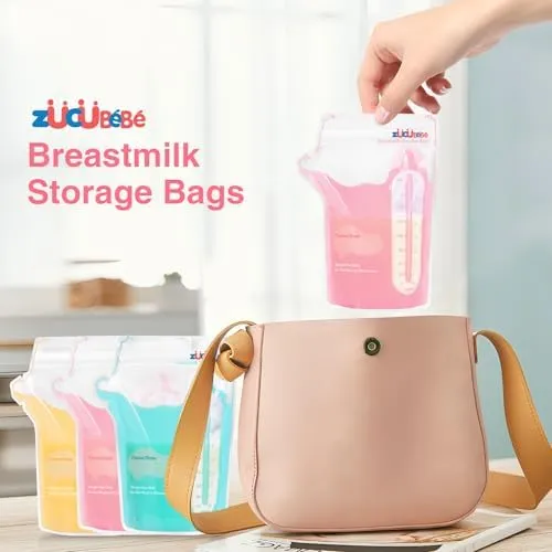 Breastmilk Storage Bags(360 Count)，8oz Milk Storage Bags for Breastfeeding，BPA Free with Easy Pour Spout, Self Standing, for Refrigeration and Freezing