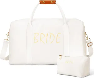 Bride Weekender Bags Makeup Bag wedding Travel Duffel Bag Shoulder Weekender Overnight Bag for Women Weekender Bag