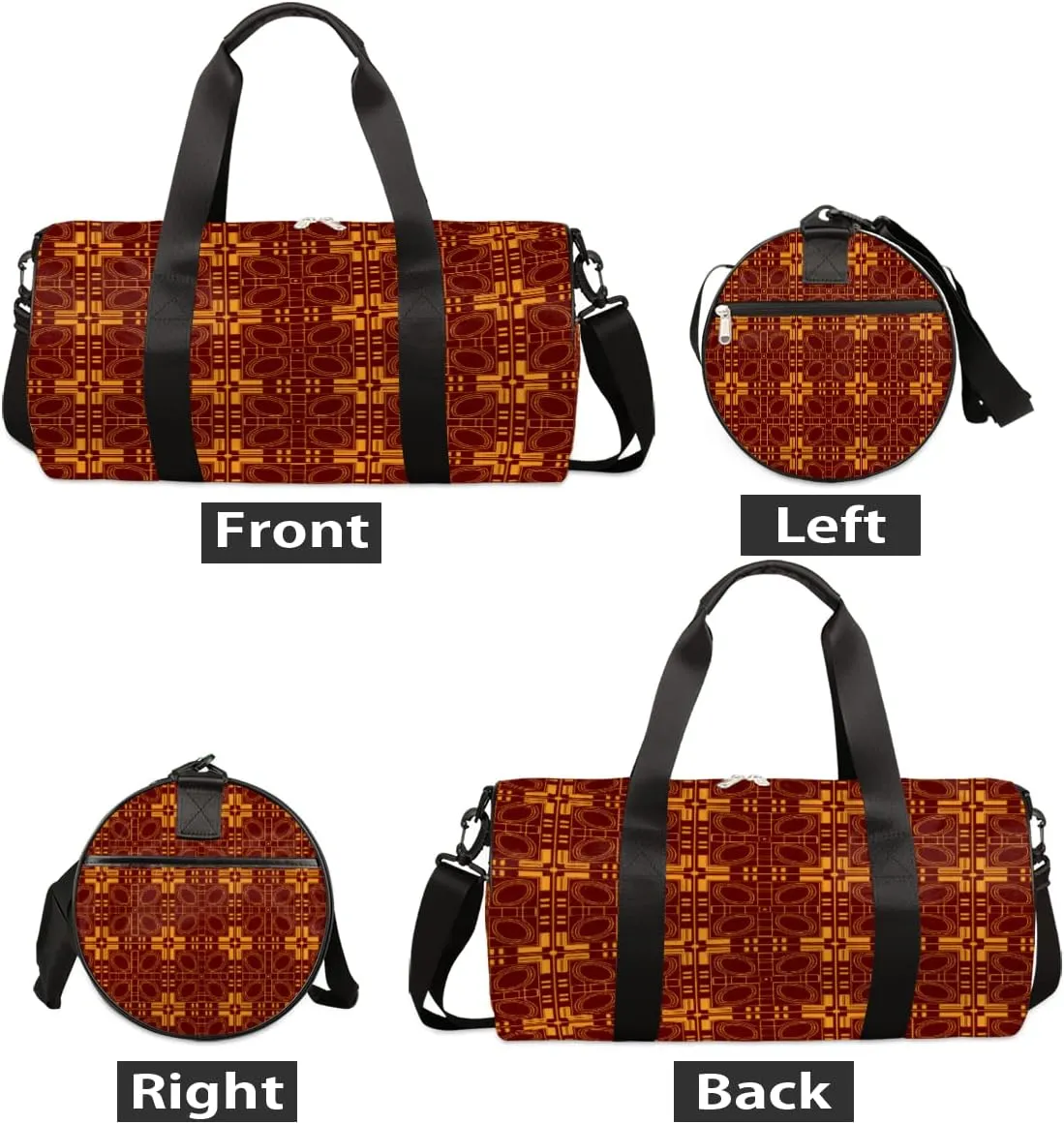 Bronze Aztec Ornament Gym Bag Small Gym Duffel Bags for Men Women Overnight Weekender Bag Lightweight Sport Duffle Bag Carry On Gymbag