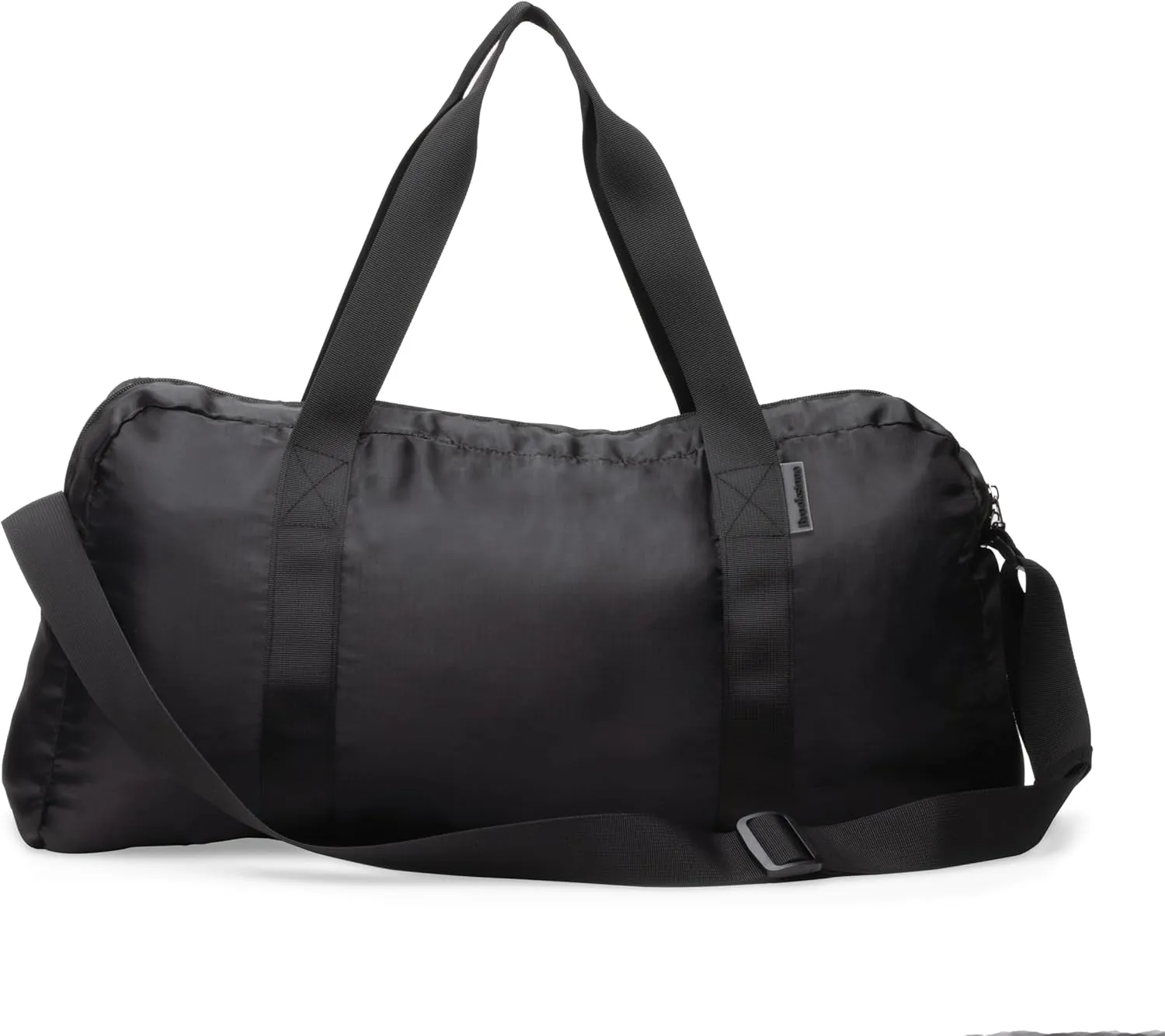 Brookstone Men's Duffel Bag - Lightweight Water-Resistant Travel Duffel Bags - Packable Travel Bags with Adjustable Straps, Black