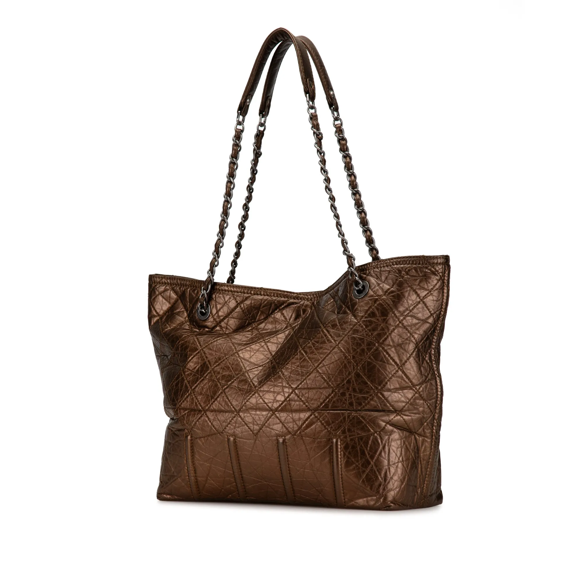 Brown Chanel Distressed Calfskin Shopping In Moscow Tote