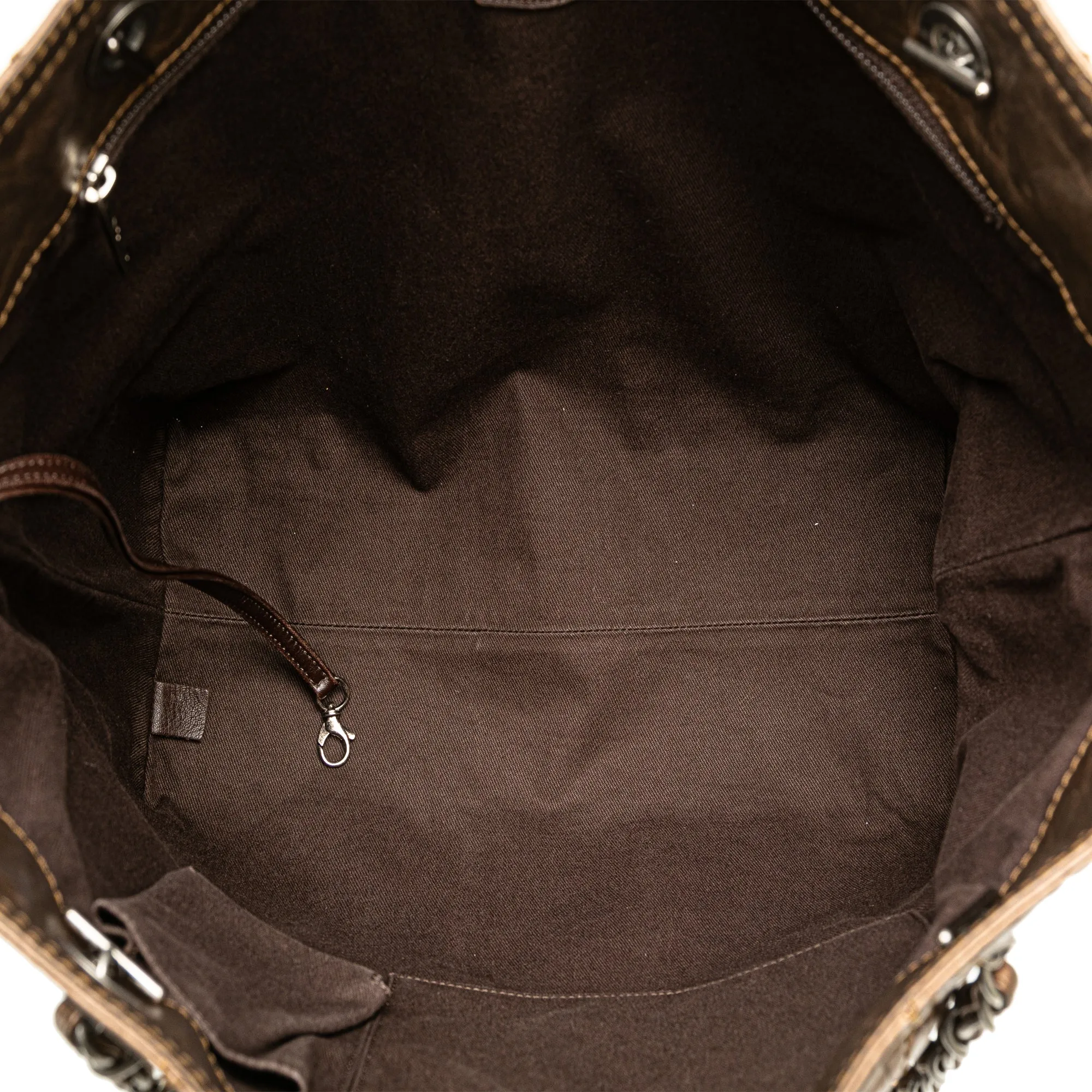 Brown Chanel Distressed Calfskin Shopping In Moscow Tote