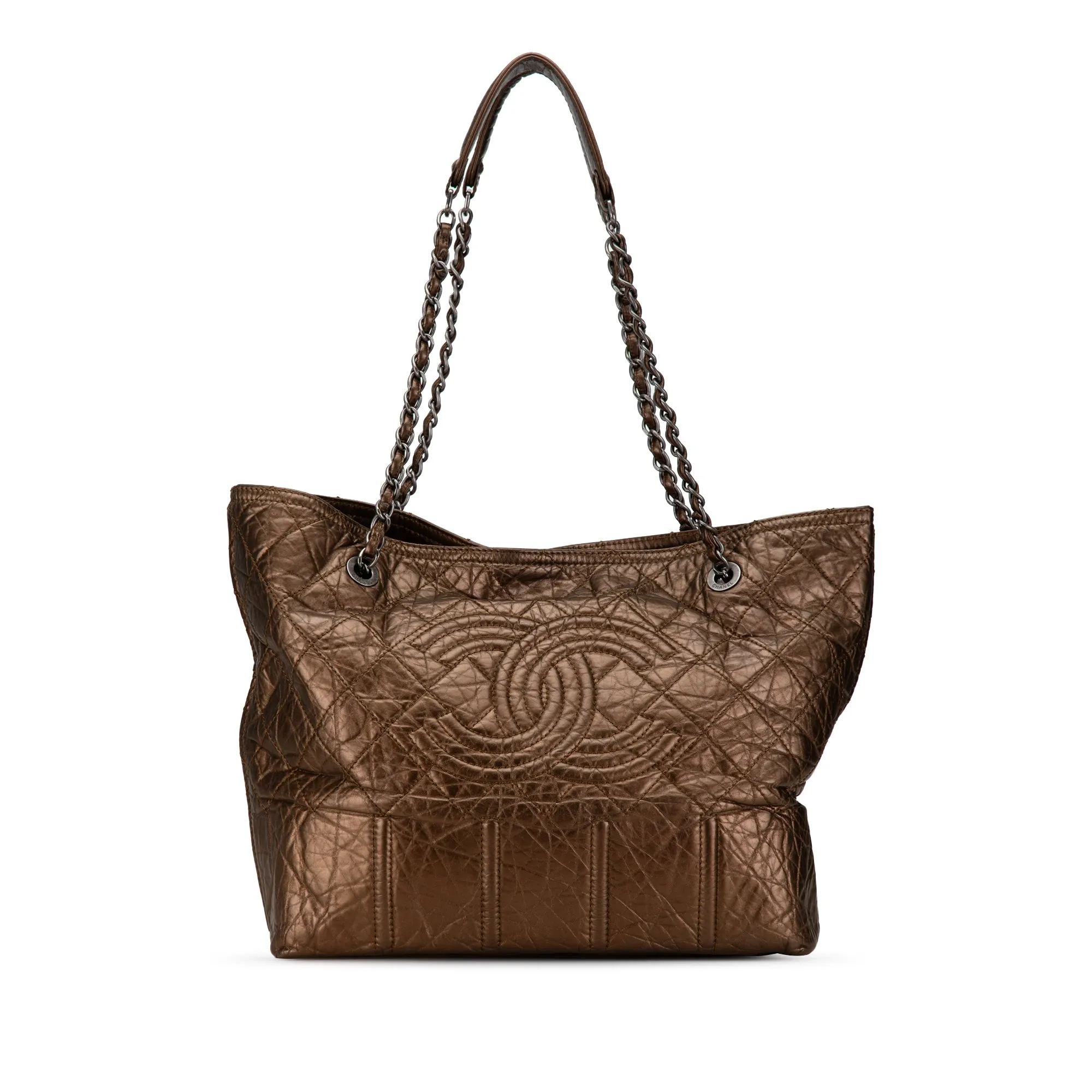 Brown Chanel Distressed Calfskin Shopping In Moscow Tote