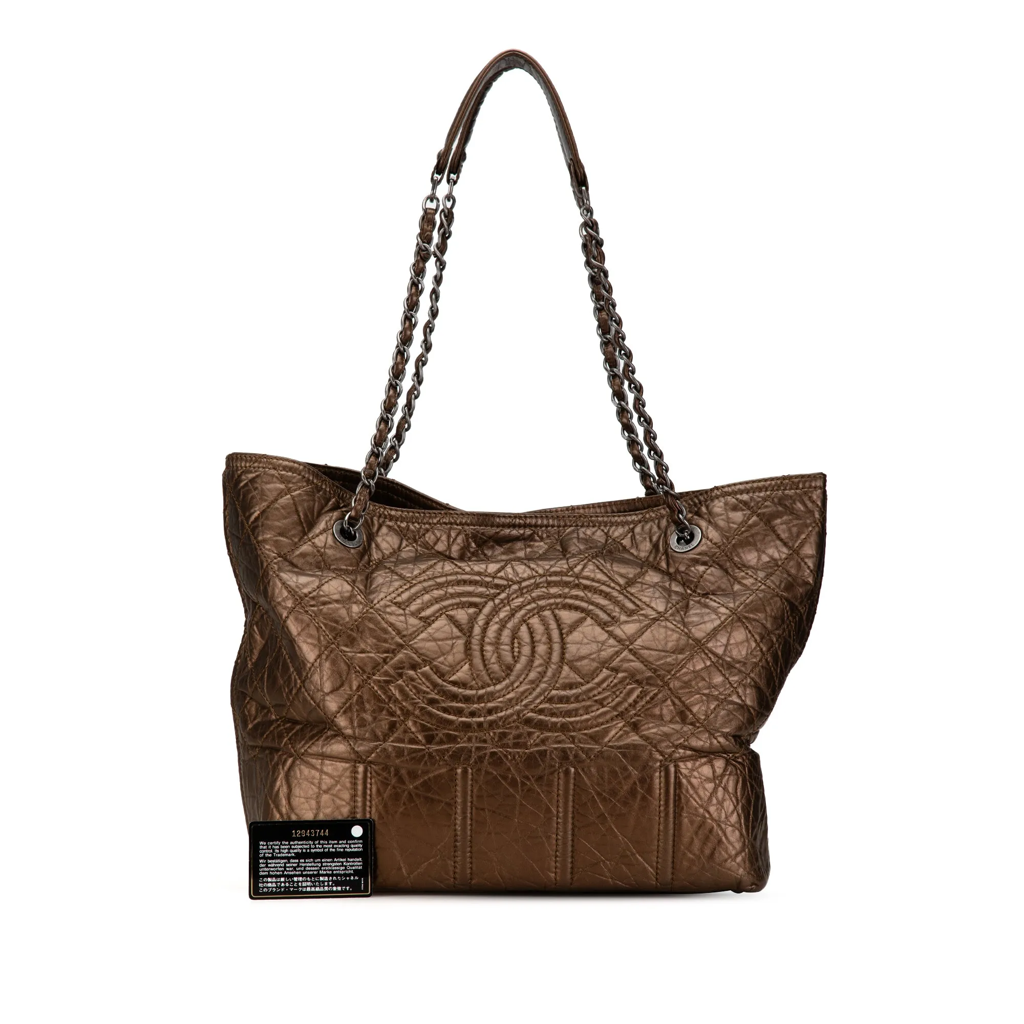 Brown Chanel Distressed Calfskin Shopping In Moscow Tote