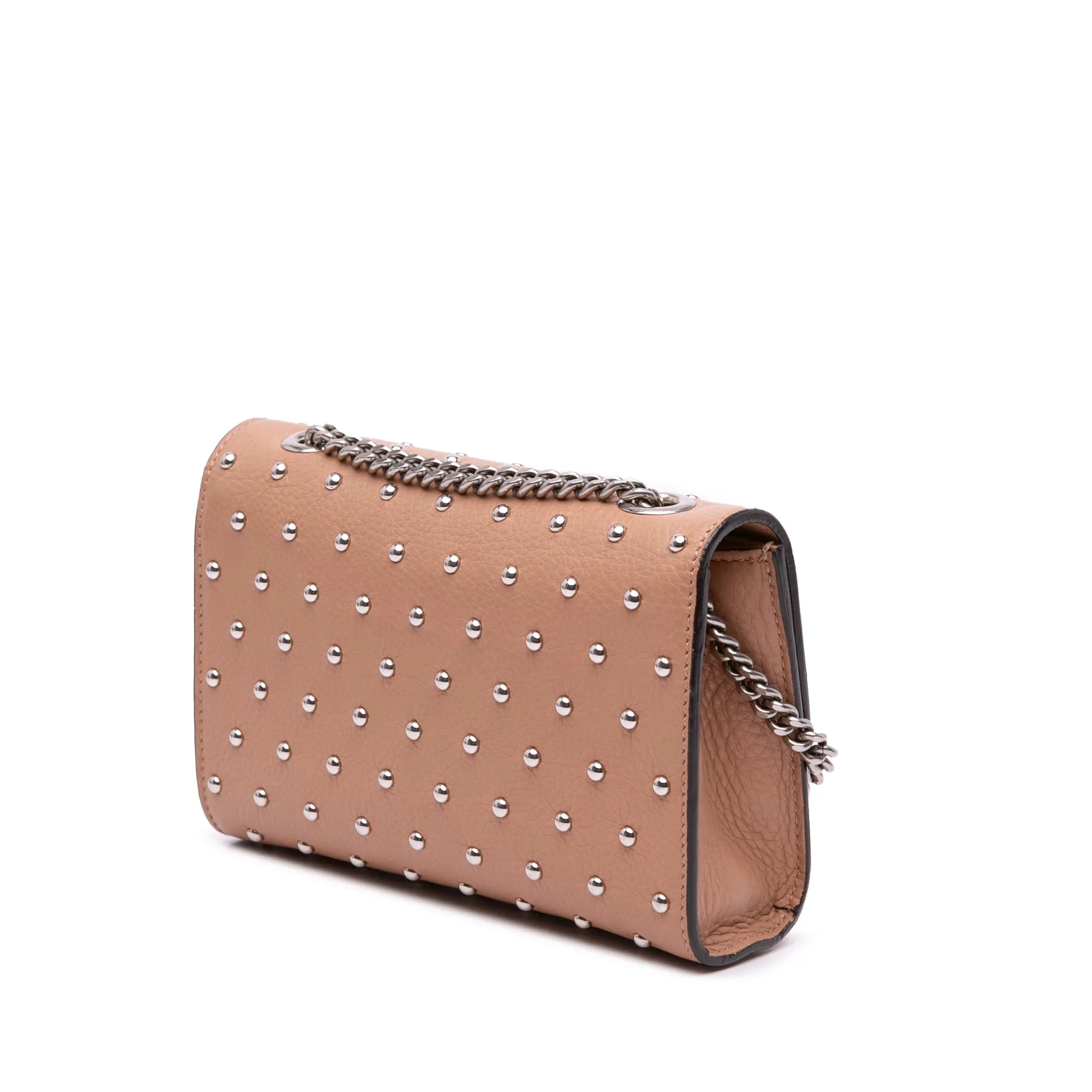 Brown Gucci Small Leather Studded Miss Bamboo Crossbody