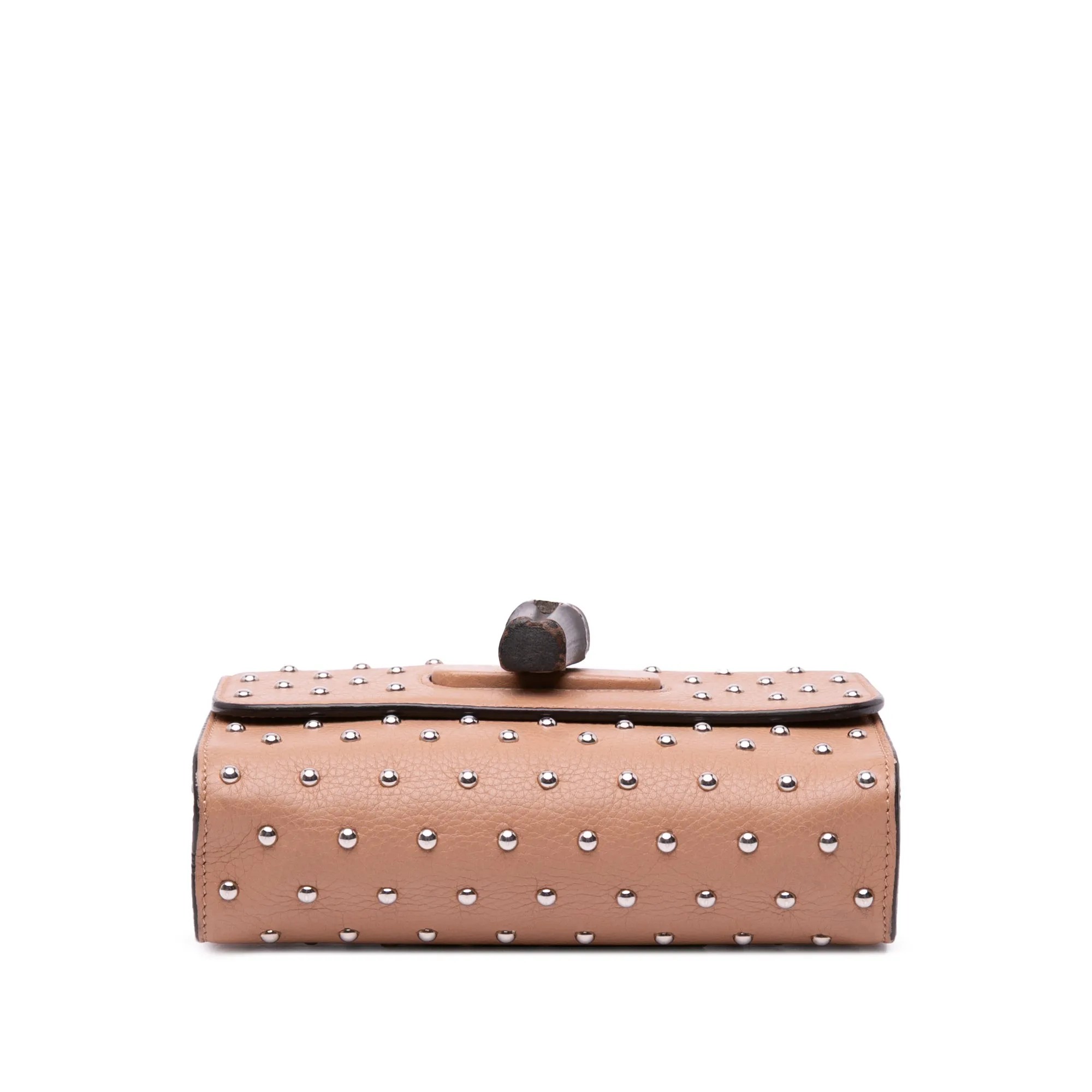 Brown Gucci Small Leather Studded Miss Bamboo Crossbody