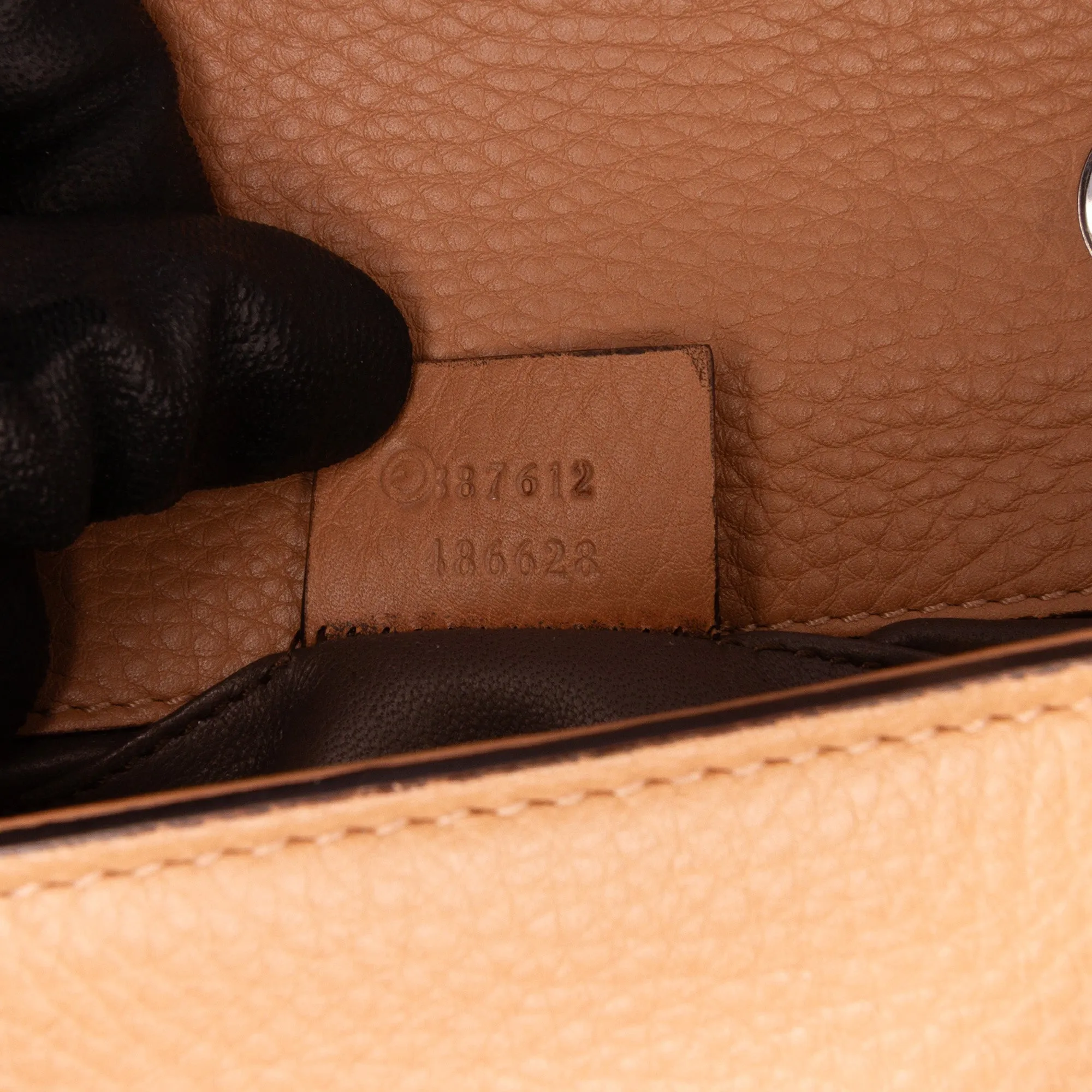Brown Gucci Small Leather Studded Miss Bamboo Crossbody