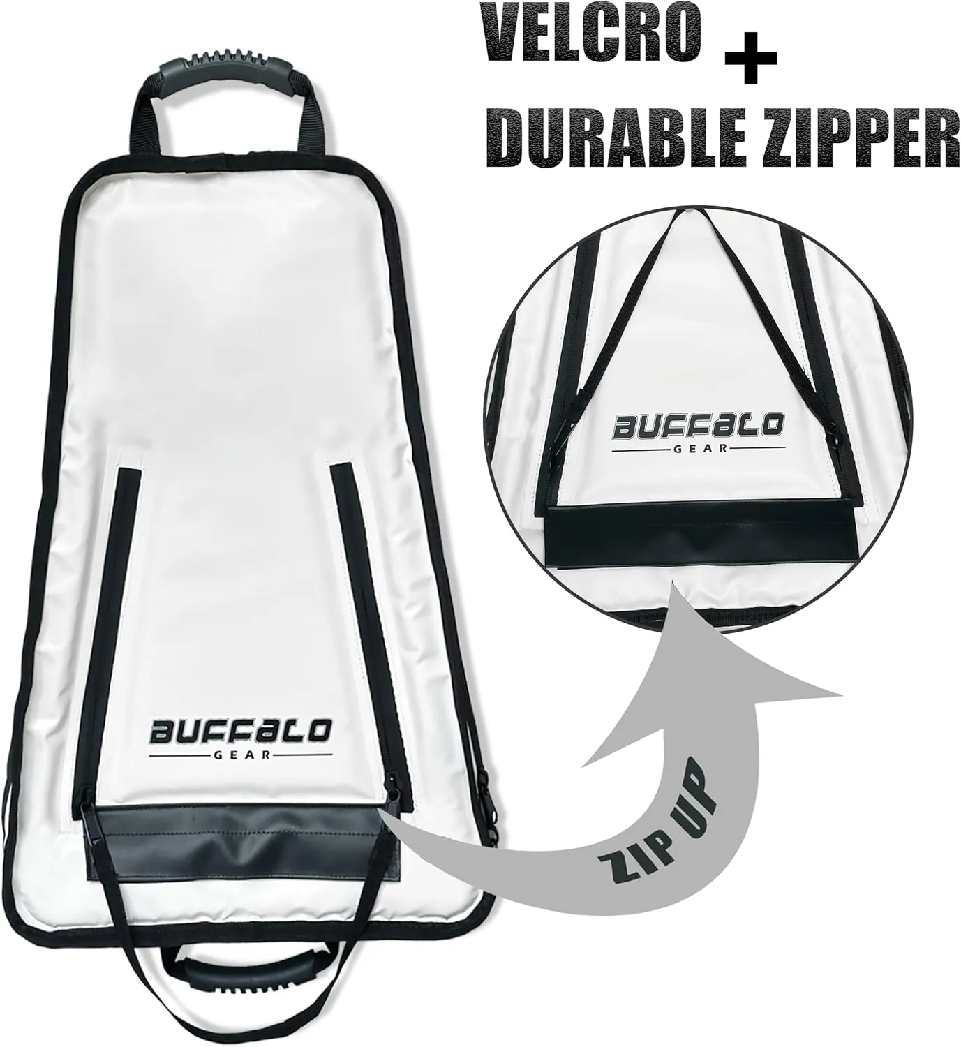 Buffalo Gear Kayak Fish Cooler Bag, 25in Portable Kayak Cooler for Caught Fish,Leak Proof Kayak Fishing Kill Bags with Shoulder Strap